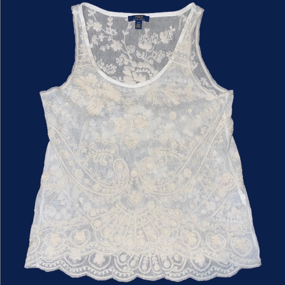 White Lace Tank Top, Fairycore Y2K